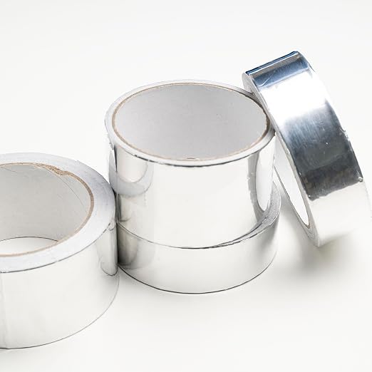 1 Pack Silver Aluminum Tape, Foil Tape, 2 inch (50mm) x 32 Feet (10 Meter), 3.9mil (0.1mm), Heavy Duty Duct Tape for Heat Insulation, HVAC, Dryer Vents, Wrap Pipe, Repair Ducting