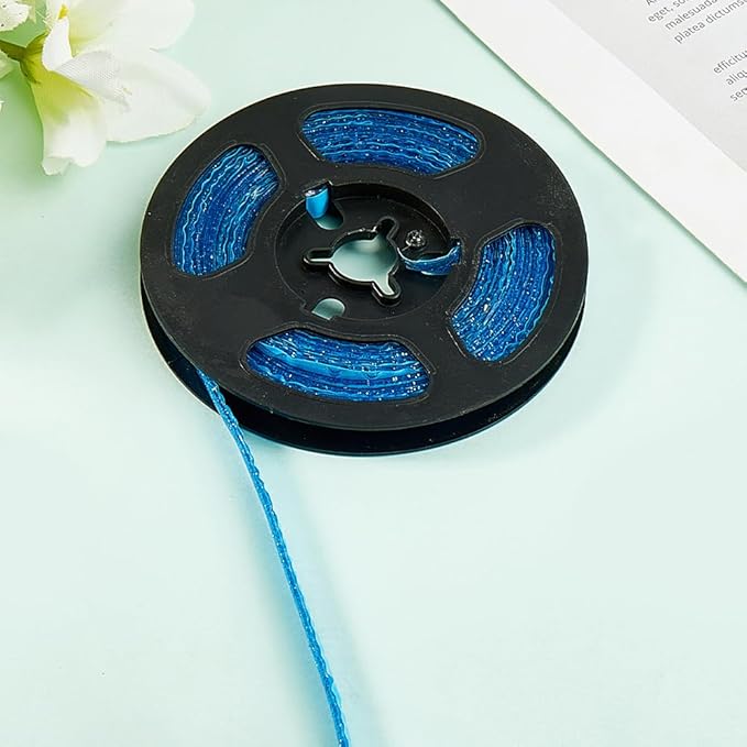 GORGECRAFT 9.84 Feet Glitter Caulk Tape Self Adhesive Molding Trim Strips Peel and Stick 0.31" Decorative Caulking Gap Sealant Edging Border for Stove Sink Toilet Bathtub Wall Edge Cabinet Medium Blue