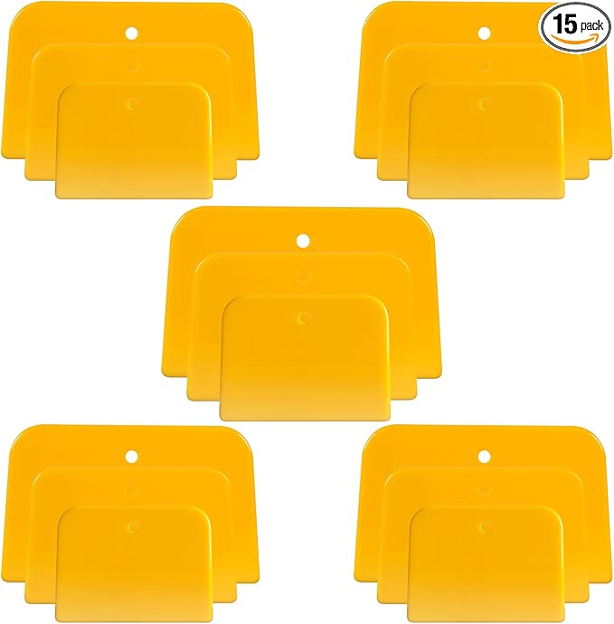 Body Filler Spreaders (Pack of 15) - 4, 5, 6 Inch Reusable Auto Body Plastic Filler Spreader Tool for Automotive Body Applying Fillers, Putties, Glazes, Caulks - Autobody Paint Repairs