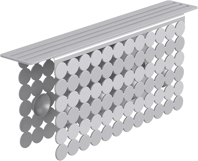 Bligli Plastic Sink Saddle, Sink Divider Mat with Strong Suction Cups, Kitchen Divided Sink Protector Mat for Glassware Dishes, Easy to Clean and No Smell, 9.5" x 12", Grey