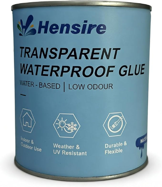 Hensire Transparent Waterproof Sealant, 17oz Water-Based Clear Coating for Leak Repair, Invisible Protective Seal for Roof, Wall, Wood, Concrete, Tile, Indoor & Outdoor Use