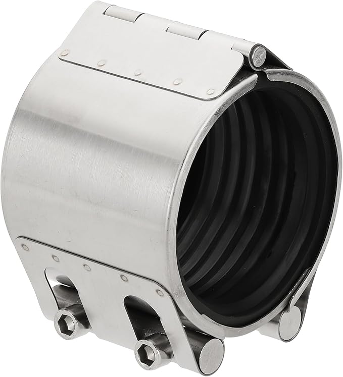 HARFINGTON Pipe Repair Clamp 4-1/4" OD 106mm-112mm 304 Stainless Steel Leak Sealer Emergency Pipe Repair for Plastic Metal Tubing Water Gas Oil Lines, Silver