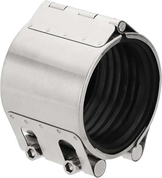 HARFINGTON Pipe Repair Clamp 4-1/2" OD 113mm-117mm 304 Stainless Steel Leak Sealer Emergency Pipe Repair for Plastic Metal Tubing Water Gas Oil Lines, Silver