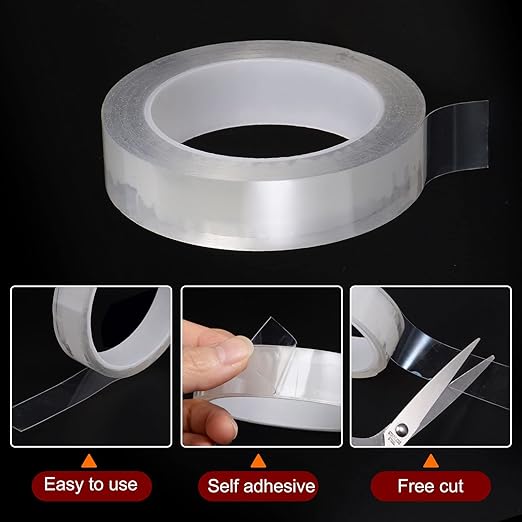 HARFINGTON Caulk Strip Tape Clear 1" x33Ft Waterproof Sealing Tape with Sealing Tool for Kitchen Cooktop Sink Bathtub Shower Toilet