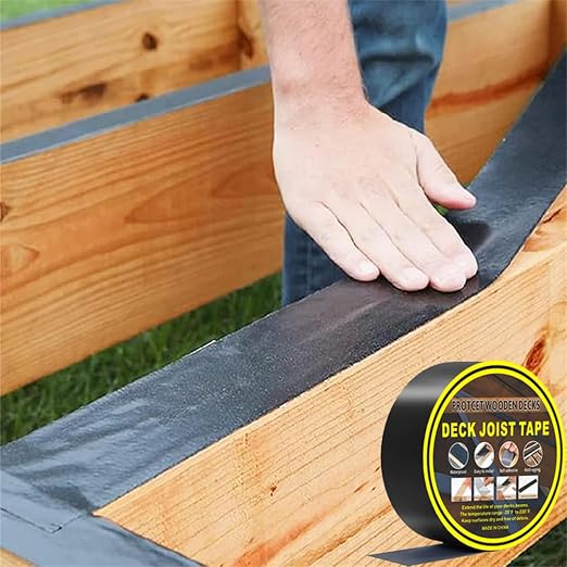 Deck Joist Tape Waterproof Seal 1.6" X 50ft Butyl Flashing Tape Weather Resistant Joist Tapes for Decking Beams Wood Roof