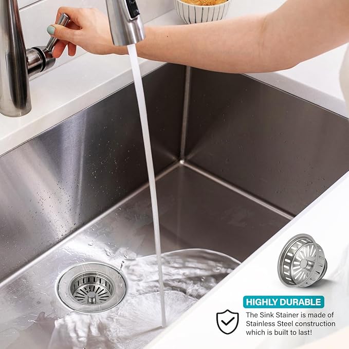 Highcraft 97353 Kitchen Sink Basket Strainer Replacement for Kohler Style Drains Stainless Steel Stopper (Can Vary in 2 Styles), 3.5" (Pack of 1)