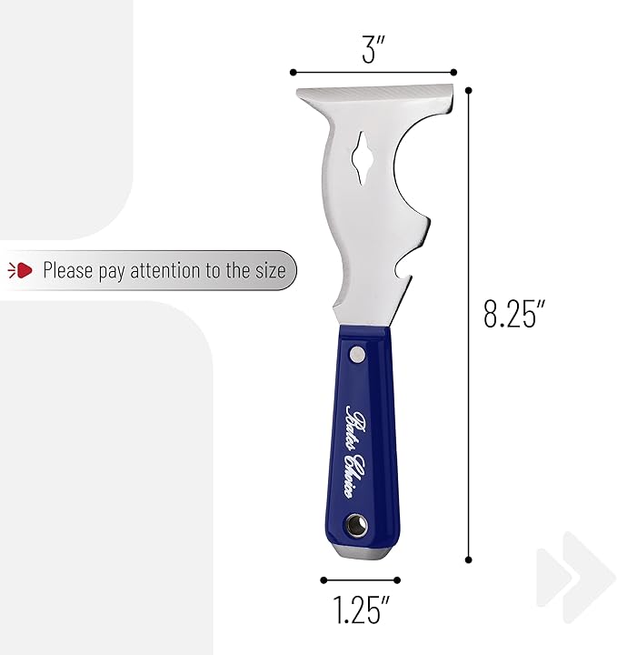 Bates- Paint Scraper, 10 in 1 Painters Tool, Paint Scrapers for Wood, Painters Tool, Painters Knife, Paint Scraper for Painting, Putty Knife, Metal Scraper, Spackle Knife, Putty Scraper
