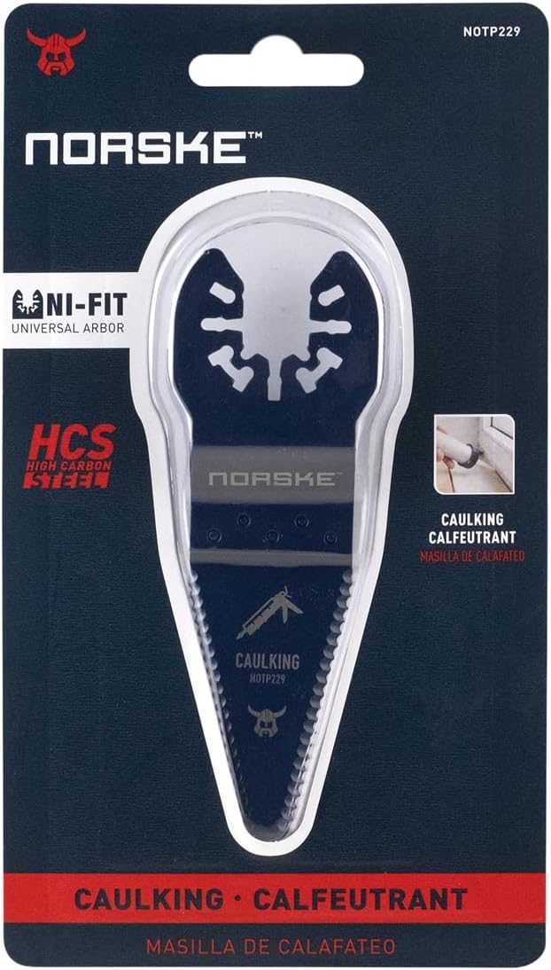 Norske Tools NOTP229 Caulking Scraper - Oscillating Multi- Tool Accessory Blade for Removing Sealants