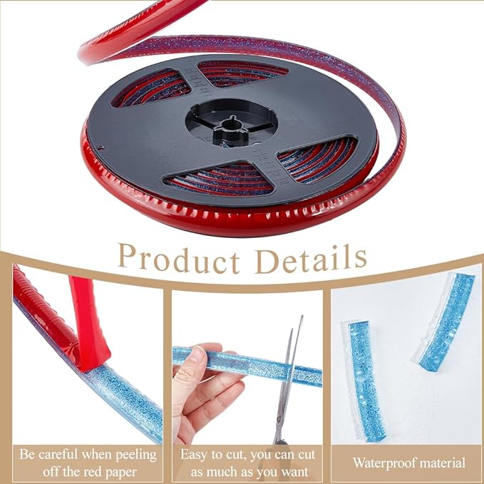 GORGECRAFT 5.5 Yard Self Adhesive Caulk Strip 0.6 Inch Blue Triangle Waterproof Caulking Strip Peel and Stick Tape Ceramic Tile Gap Tape Floor Edge Sealant Trim for Kitchen Sink Stove Bathroom Bathtub