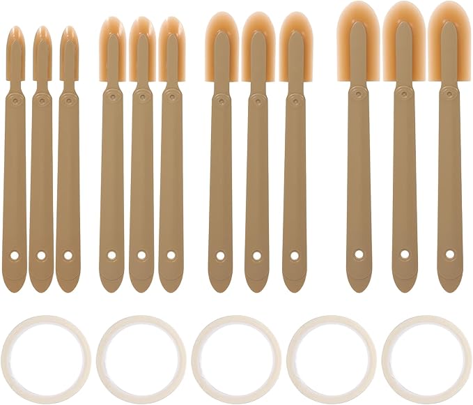 Kifmurase 17Pcs Rubber Caulking Spatulas Tools, Silicone Caulking Finishing Tool Kit, Multifunctional Caulk Remover, Smoothing Spreader Applicator for Floors, Tiles, Walls, Bathrooms (4 Sizes)