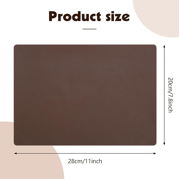 4Pcs Leather Patches for Furniture, 8 x11 Inch Leather Repair Patches Self-Adhesive Repair Kit for Car Seat Repair (Brown)