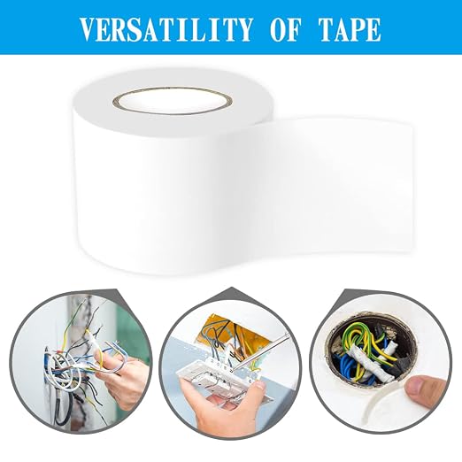 Maveek 2 Rolls Electrical Tape 2 Inch Waterproof Repair Insulation PVC Tape, for Fixing Frayed Wire Indoor Outdoor Pipes, 20% Stretch Self Adhesive Garage Workshop Tool Bag