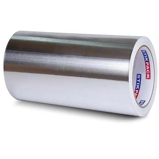 Aluminum Foil Tape 12 inch x 60ft (20 Yards) Heavy Duty HVAC Duct Tape for Ductwork – High Temperature Silver Foil Tape for Insulation, Metal Repair, Exhaust Sealing & Patching
