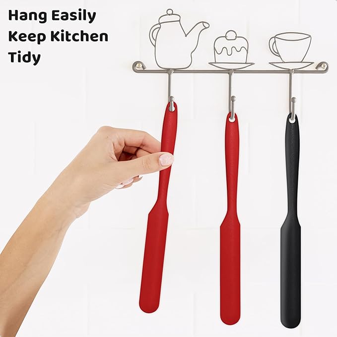 Silicone Jar Scraper with Long Handle, Jam Spreader for Peanut Butter, Kitchen Spatula for Baking and Cake Icing
