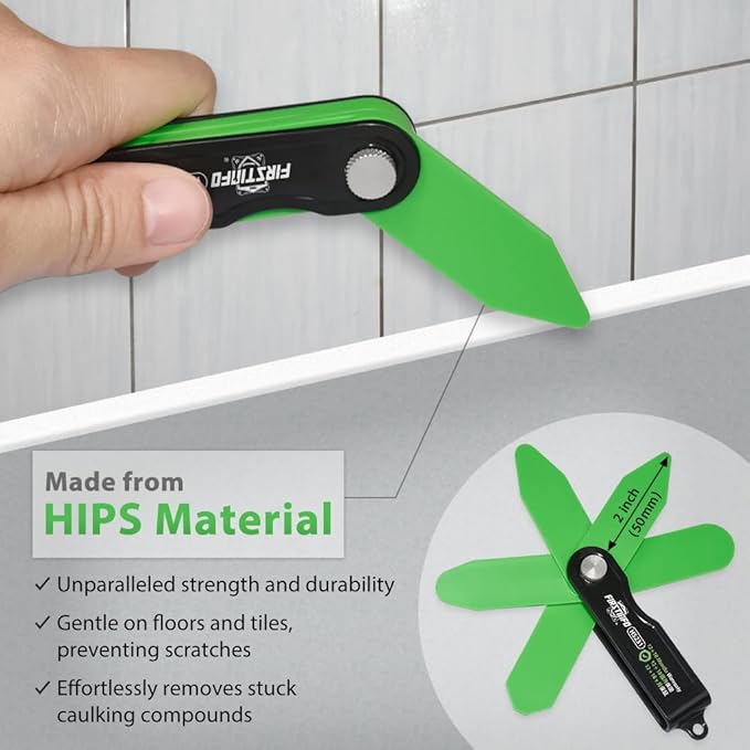 FIRSTINFO Patented 5-in-1 Folding Silicone Caulk Scraper Spatula Sealant Finishing Tool Smooth Caulk Tool