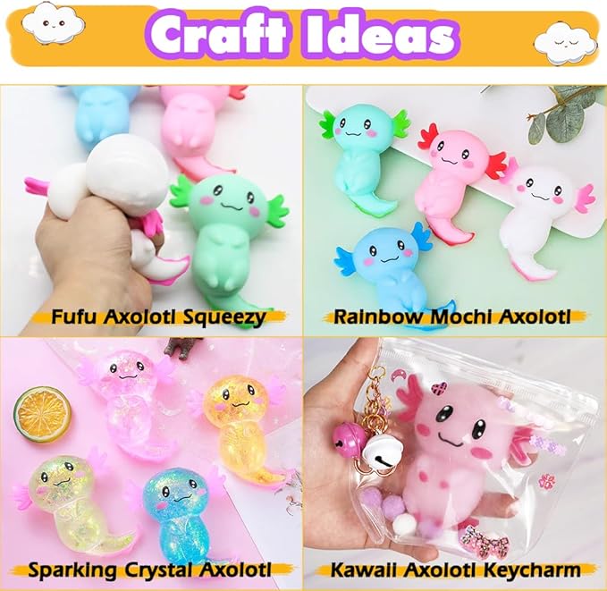 Taba Squishy Maker Big Axolotl Silicone Mold Gel Kits Pack