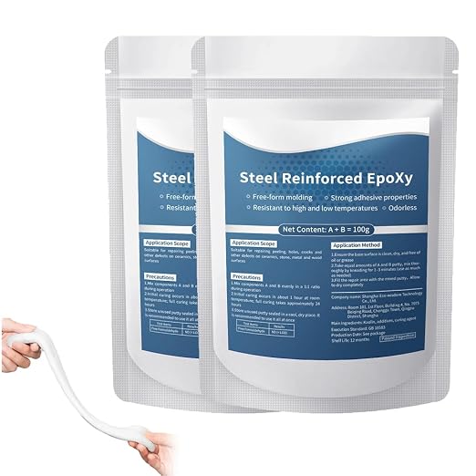 Epoxy Putty Fast Repair Clay, 2-Part Repair Filler Putty for Metal Wood Ceramic Stone Tile and Plastic, Filling Cracks Holes and Surface Repairs (2)