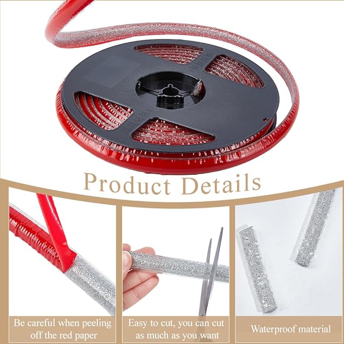 GORGECRAFT 5.5 Yard Caulk Strip Self Adhesive 0.6 Inch Blue Corner Ceramic Tile Waterproof Peel and Stick Tape Roll Flexible Triangle Molding Trim Sealing Gap Tape for Shower Bathtub Bathroom Toilet