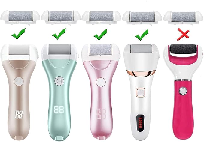 3 Different Replacement Roller Head for IWEEL/CIVYPRO/OTAZWA/ADAMPARK/ZIKILLYA/ELMCHEE/NICEBIRDIE Foot File Pedicure Tools for Feet Callus Shaver Pedicure kit for Cracked Heels and Dead Skin