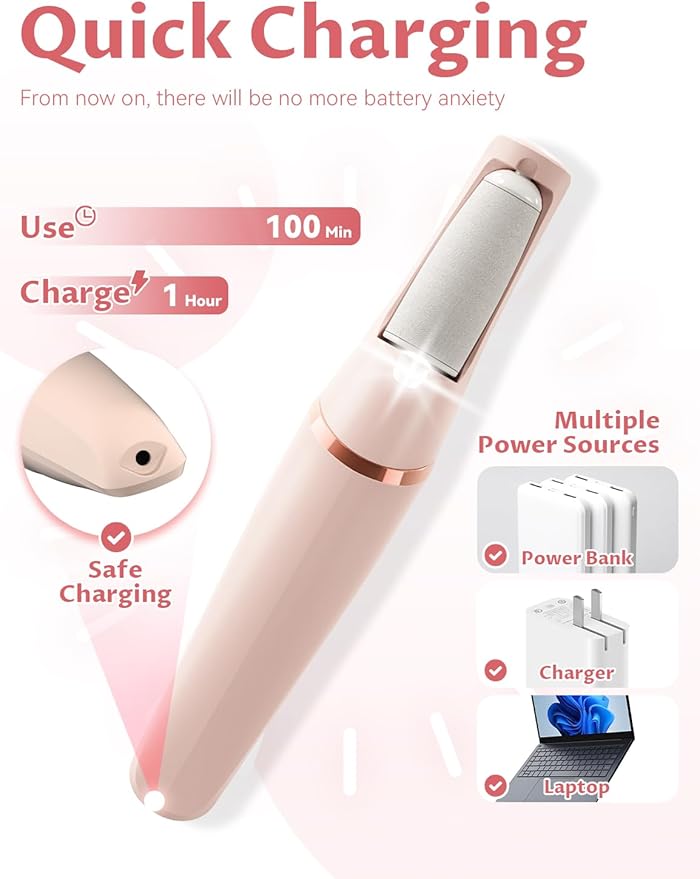 Callus Remover, Upgraded 3rd Electric Callus Removers for Feet, Foot File Callus Remover Pedicure Tools with 2 Speeds, for Dry/Calluses/Cracked/Hard Skin - Soft Smooth Skin (10 Heads)