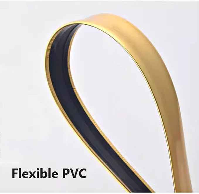 7.8 ft Self-Adhesive Mouldings & Trim Flexible DIY Crown Ceiling Molding | Wall Trim for Home Decor(Size:8mm(0.31inch),Color:Matte copper)