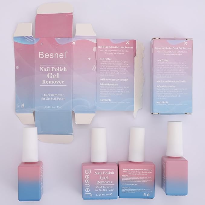 Gel Nail Polish Remover 10 Pack Professional Gel Polish Remover Non-Irritating Quick Easy, Nail Polish Gel Remover Tools Kit Nail File Cuticle Pusher File Grit, No Need For Foil Soaking Or Wrapping