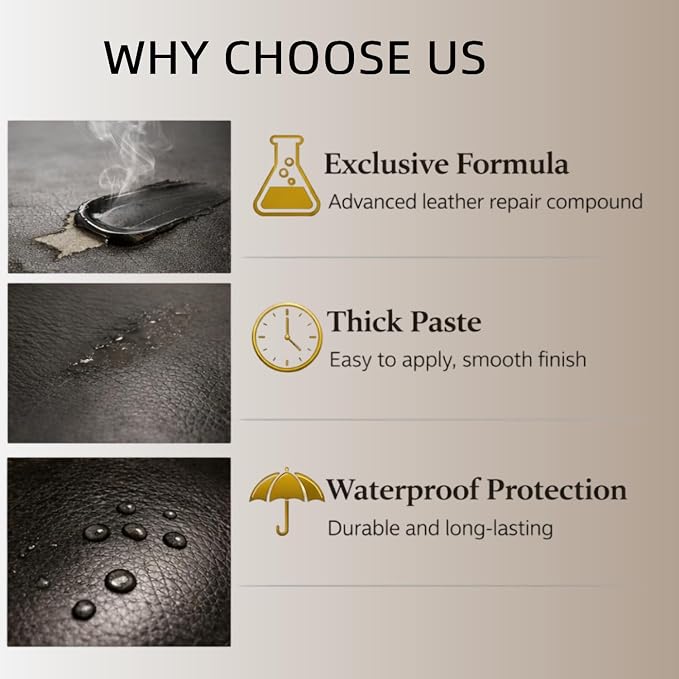 Leather Recoloring Balm 3.53Oz, 12H Quick-Dry Leather Vinyl Repair Cream Kit for Furniture, Couches & Car Seats- Restore Scratched, Faded, & Damaged Surfaces, Waterproof Restorer, Black