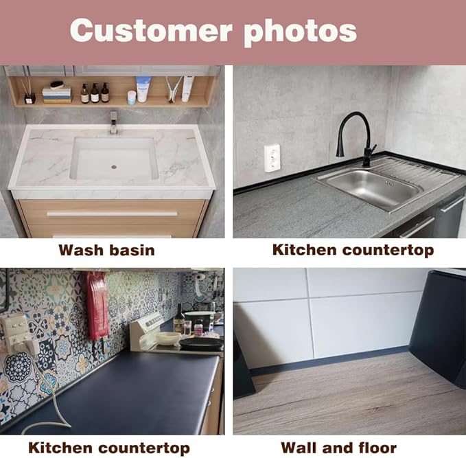 Water Dam Silicone Waterproof Barrier Bathroom and Kitchen Water Strip Coving Edging Strip（White-3.3m）