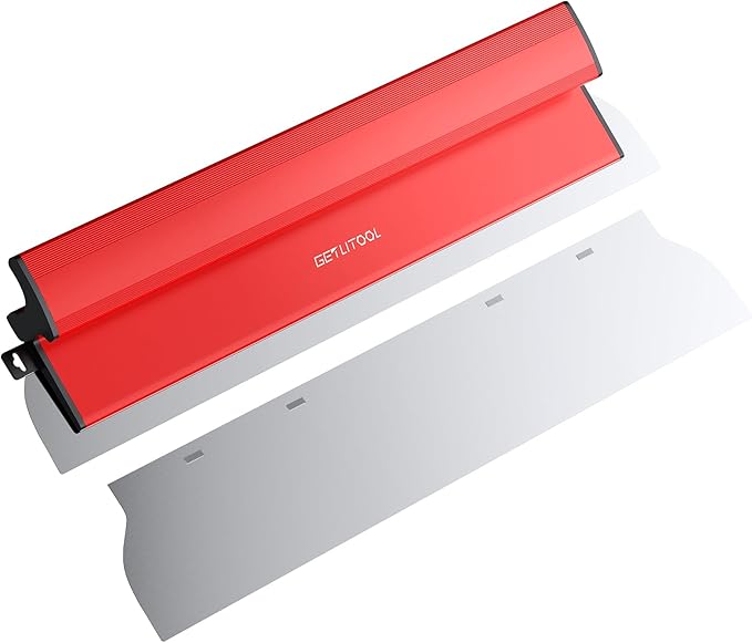 GETLITOOL 60cm Large Paint Putty Scraper with Spare Blades, Heavy-Dury Drywall Knife with Ergonomic Handle & 201 Stainless Steel Skimming Blade for Drywall Repair, Joint Filling, Surface Finishing