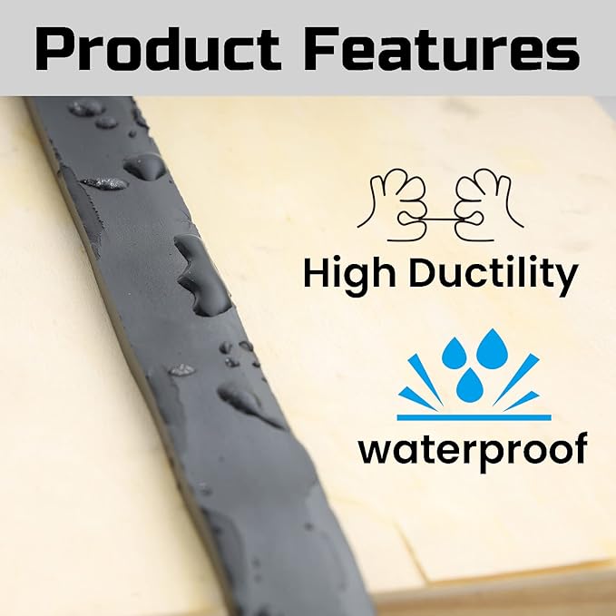 Lichamp Butyl Tape RV Butyl Sealant Tape, 3/4" Wide 1/4" Thick 20' Length, Black