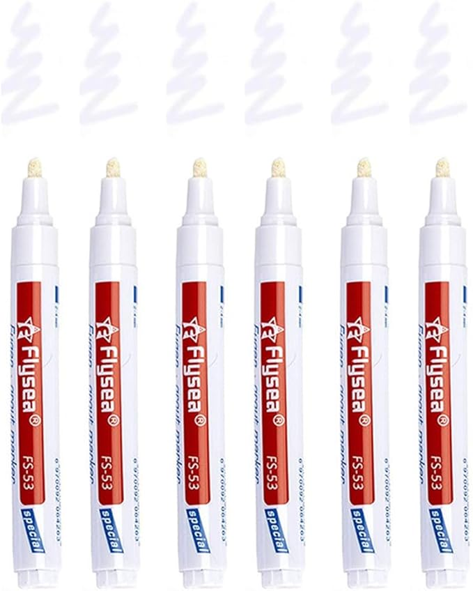 6 Pack Tiles Joint Repair Pens Tile Grout Line Marker Repair Pens Waterproof Water Based Ink for Kitchen Bedroom Wall Floor Tile Gaps (White)