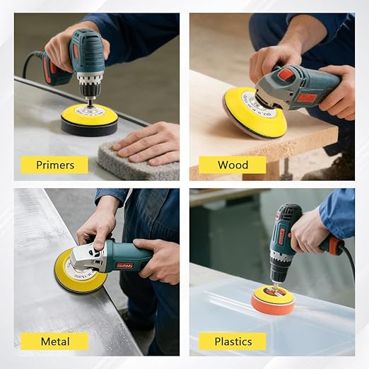 131pcs 3inch Sanding Disc Drill Polishing Kit, Sanding Attachment for Drill Grinder Rotary Tools,Dry Wet Headlight Restoration Kit for Car Polishing,Glass Finishing,Scum Removal