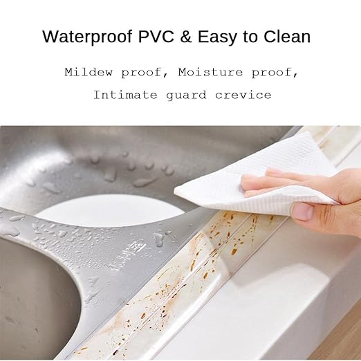 Caulk Strip for Bathtub Self Adhesive Waterproof Tape for Kitchen Bathroom Shower Floor and Wall Sealing, 2" x 102"