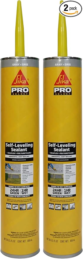 Sikaflex Self Leveling Polyurethane Sealant, Gray | Accelerated Curing | For Concrete Joints | 29 fl. oz | Pack of 2
