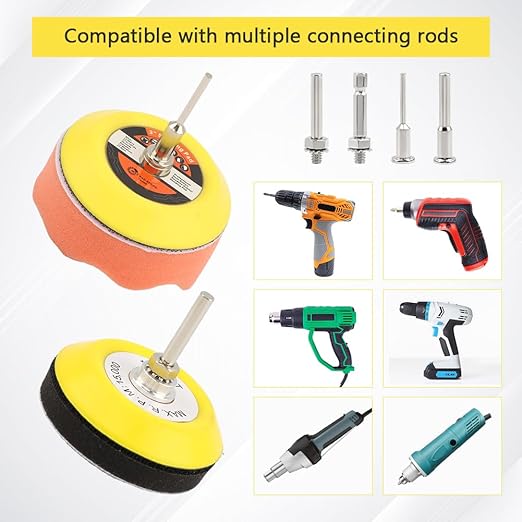 131pcs 3inch Sanding Disc Drill Polishing Kit, Sanding Attachment for Drill Grinder Rotary Tools,Dry Wet Headlight Restoration Kit for Car Polishing,Glass Finishing,Scum Removal