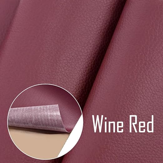16 X 40 inch Self Adhesive Leather Repair Patch, Wine Red Leather Repair Tape for Furniture, Adhesive Leather Patch for Car Seat Repair, Leather Repair Kit for Couch (Wine Red)