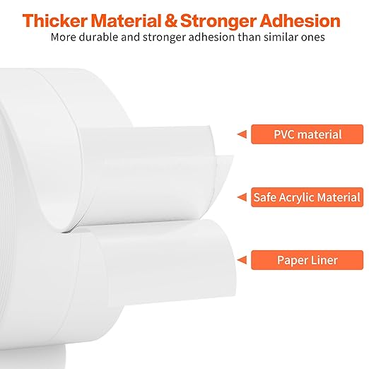 Dstorelhp 2 Rolls White Caulk Tape Waterproof Self Adhesive, Bathroom Peel and Stick Caulking Tape for Toilet Tub Shower Wall Trim, Easy to Install (1.5" x 10.5Ft)