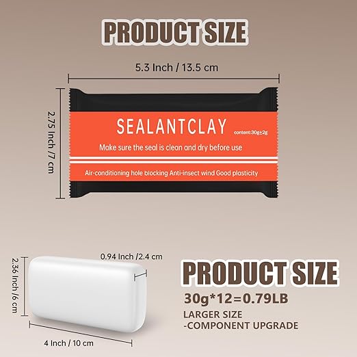 12 Pcs White Seal Putty,Waterproof Duct Seal Repair Sealing Clay & Moldable Silicone Putty,Ideal for Sealing Drain Connections, Wall Holes, and Air Conditioning Openings, Reliable and Efficient.