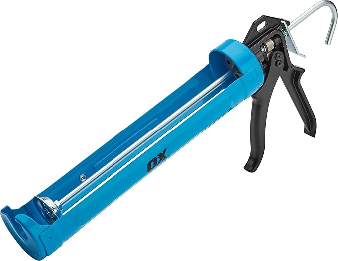 OX Pro 29 Ounce Heavy Duty Caulk Gun - 18:1 Thrust Ratio 360-Degree Rotating Barrel Caulking Gun - Steel and Aluminum Construction with Ergonomic Handle Caulking Tool OX-T046502