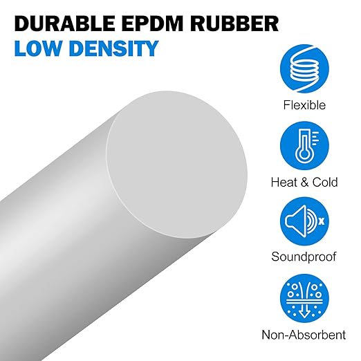 MYFAMIREA 20FT Backer Rod 1/4 Inch EPDM Rubber Caulk Saver Weather Strip Seal Concrete Expansion Joint Filler for Gaps and Joints, Gray