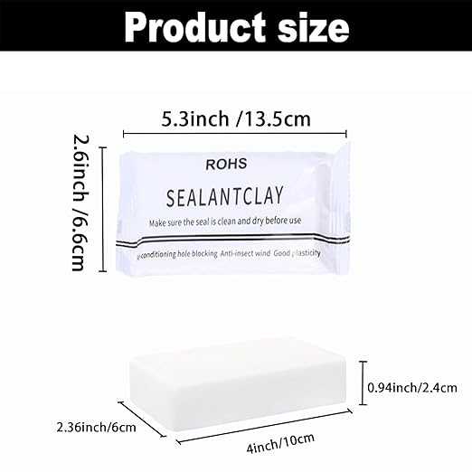 6-Pack Waterproof Sealant Mastic, Repair Sealing Clay, Quick Mending Mud for Drain Connection, Wall Hole for Wall Hole Repair, Air Conditioning and Drainage Pipes Quick and Easy Solution