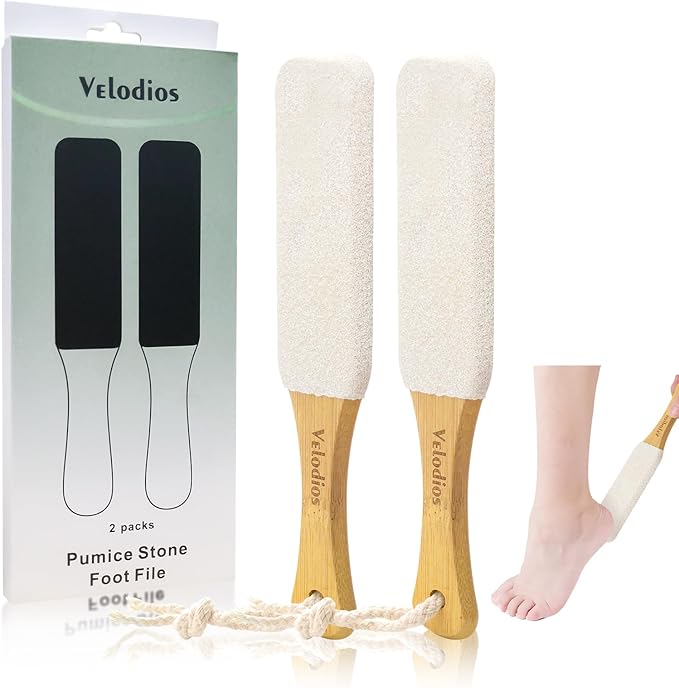 Foot File Foot Scrubber Pedicure, Pumice Stone for Feet, 2 Pack Professional Foot Scrubber Remove Cracked Heels,Dead Skin,Corn,Scraper File Foot Care Foot Rasp Massage Brush Tools Kit for Men/Women