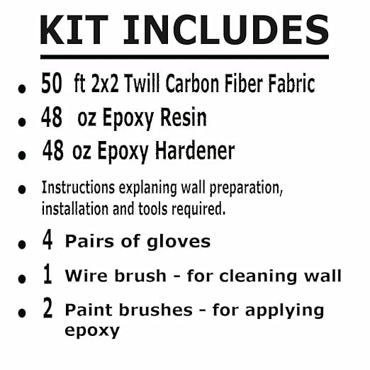 50 ft. Carbon Fiber Basement Wall & Foundation Crack Repair kit High Strength - Easy DIY Repair