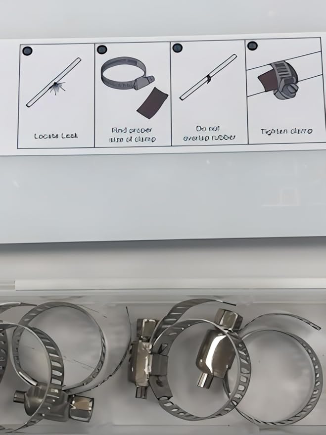 Emergency Pipe Repair Kit 12 Patches and Clamps -Quick Leak Fix for Water Pipes 1/4" to 1-1/4", Seal Leaks on Copper,Plastic & Metal Pipes.Straight Pipes,Elbows.No Water Shut Off