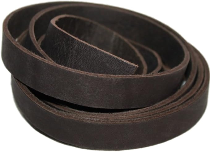 Leather Strap for Crafts & Jewelry | 72 Long × 5/8" Wide × 1/8" Thick (7-8oz) | Genuine Leather Strips for Crafts, Projects or Repairs - Dark Brown | 5-Pack
