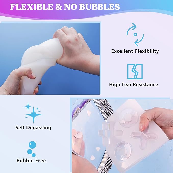 LET'S RESIN Silicone Mold Making Kit 64oz/4lbs,Non-Toxic Mold Making Silicone Rubber,Silicone Mold Maker,Clear Liquid Molding Silicone Kit for Resin Molds, Silicone Molds Making