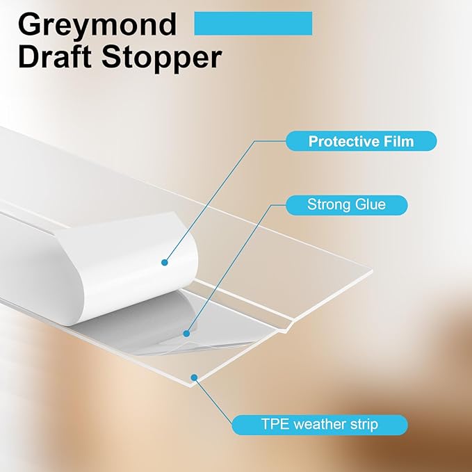 Weather Stripping Door Seal, 40 Feet Gap Seal for Frame and Gaps Draft Stopper,Glass Shower Door Sweep Tape (Width 45mm)