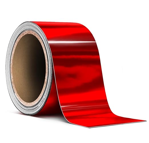 VViViD Holographic Red Chrome Pinstripe Vinyl Tape Roll (2” x 25ft)