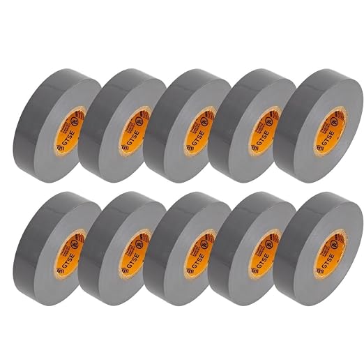 GTSE Gray Electrical Tape, 240 Rolls Bulk Box – Waterproof, Industrial Grade Vinyl, 3/4 in x 66ft– Strong Self-Adhesive Grey PVC Electric Tape for Wire Insulation, 7 Mil, 600V – UL/CSA Listed