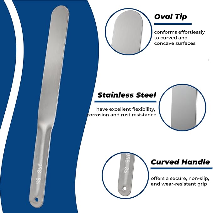 7-Piece Caulking Spatula Set, Stainless Steel Streamlined Caulk Knife Set, Muti-Purpose Caulk Tool Kit Finishing Tools Compatible for 958-G01, Tip Width from 3/8" to 1-1/2" for Tile